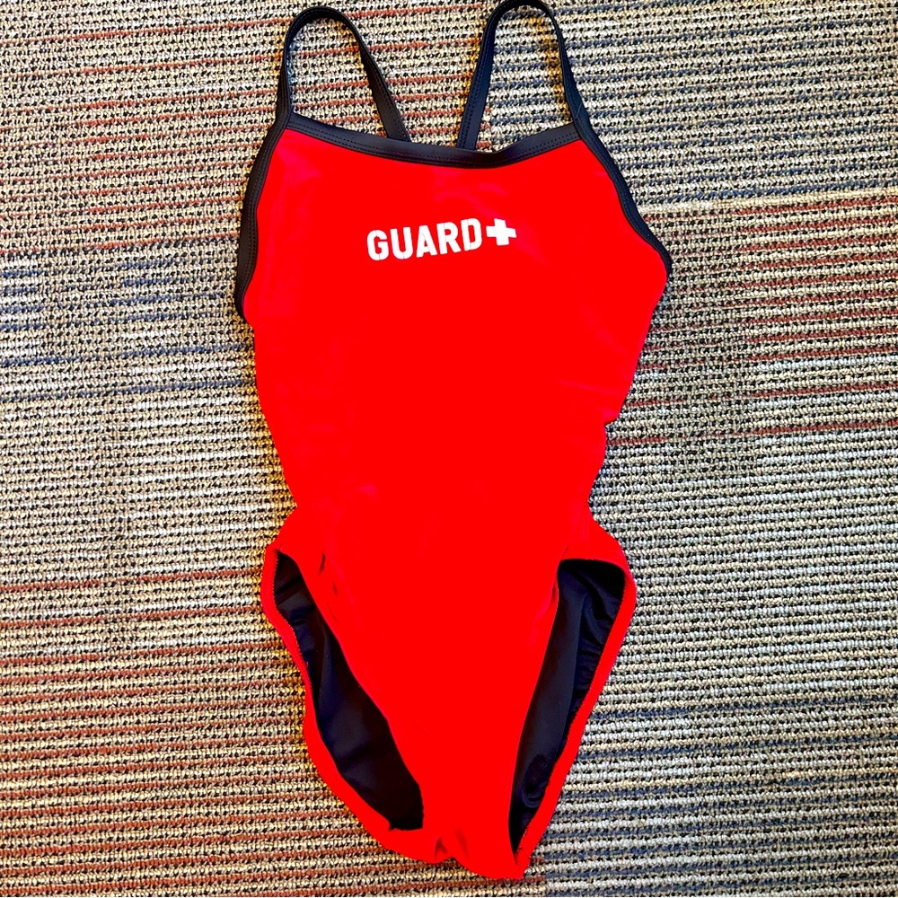 LIFEGUARD SPORTI one piece swimsuit red and black size 30